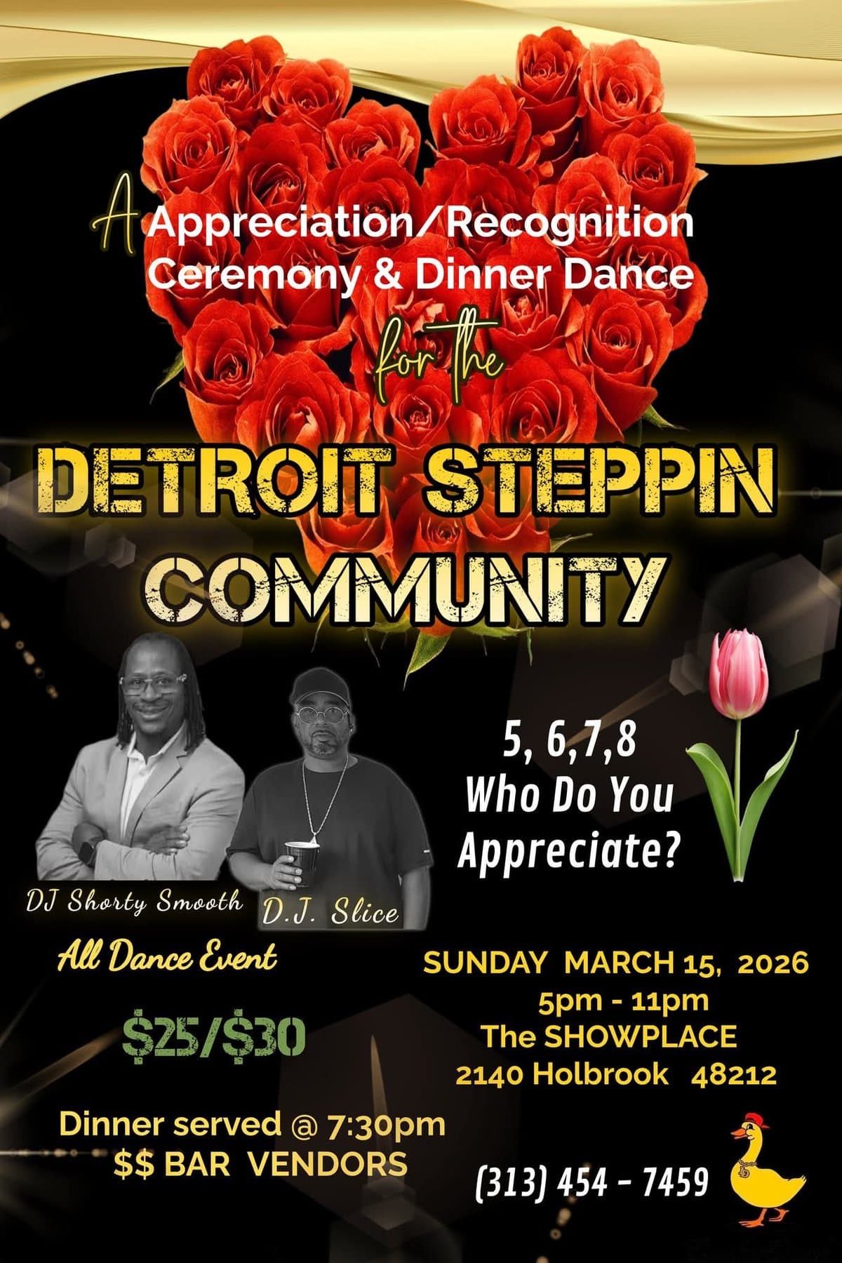 Appreciation/Recognition Ceremony & Dinner Dance for the DETROIT STEPPIN COMMUNITY